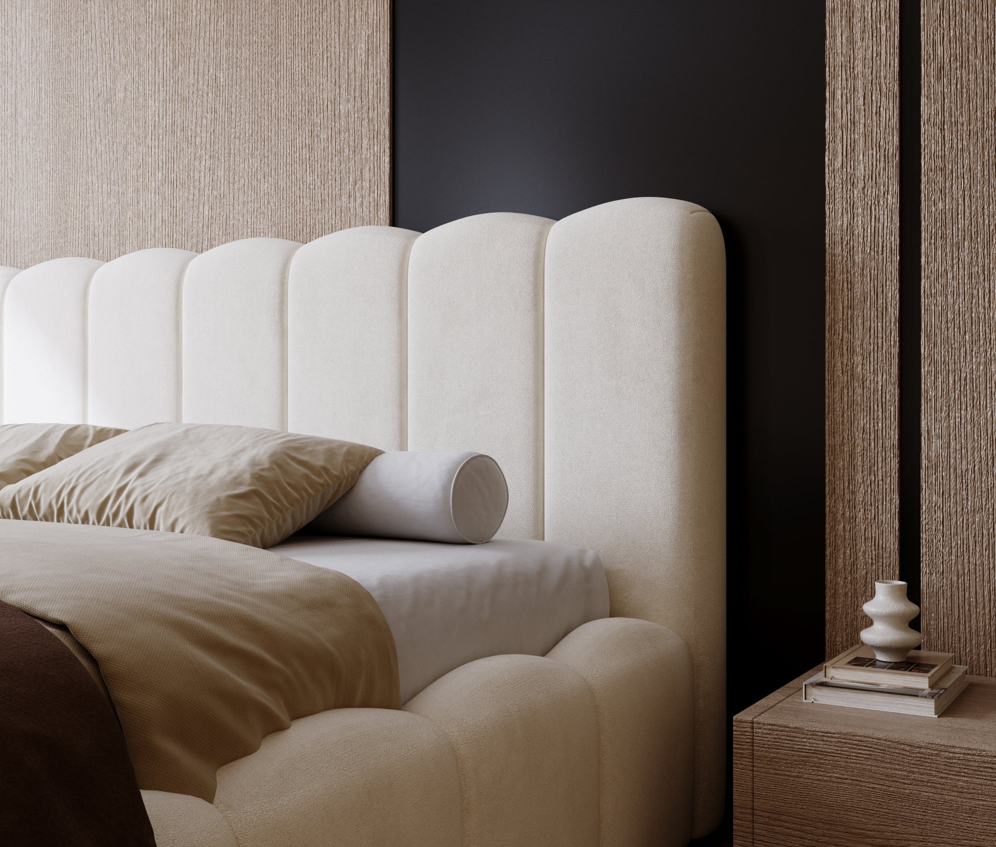 Designer Polster Bett Modell: BOSTON inkl. Bettkasten und Lattenrost