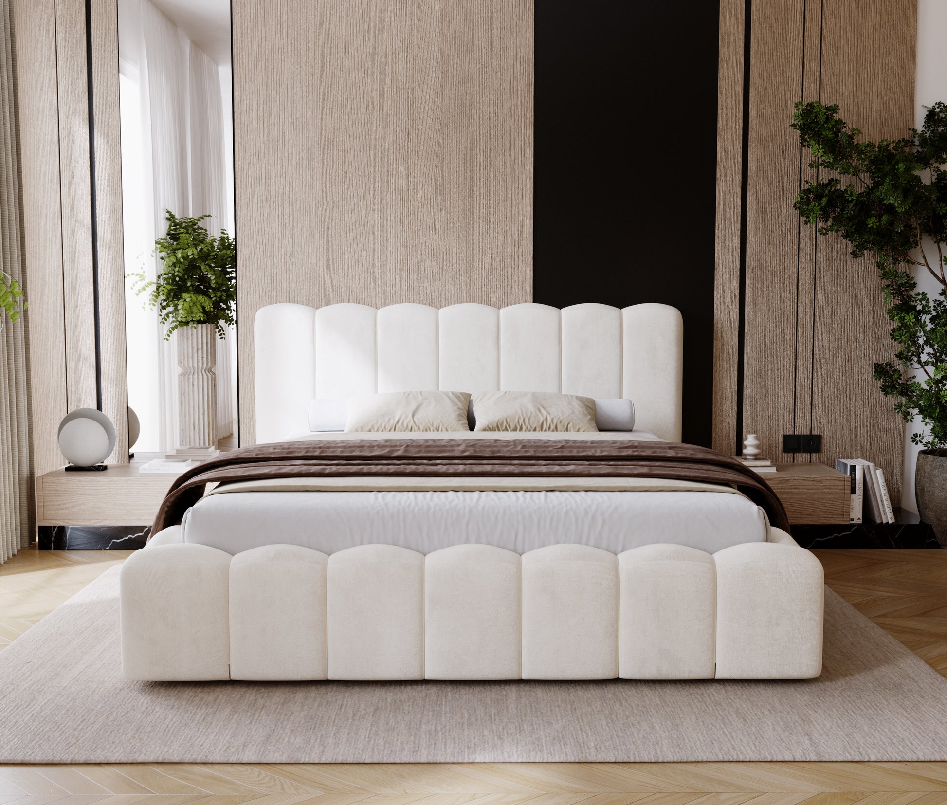 Designer Polster Bett Modell: BOSTON inkl. Bettkasten und Lattenrost