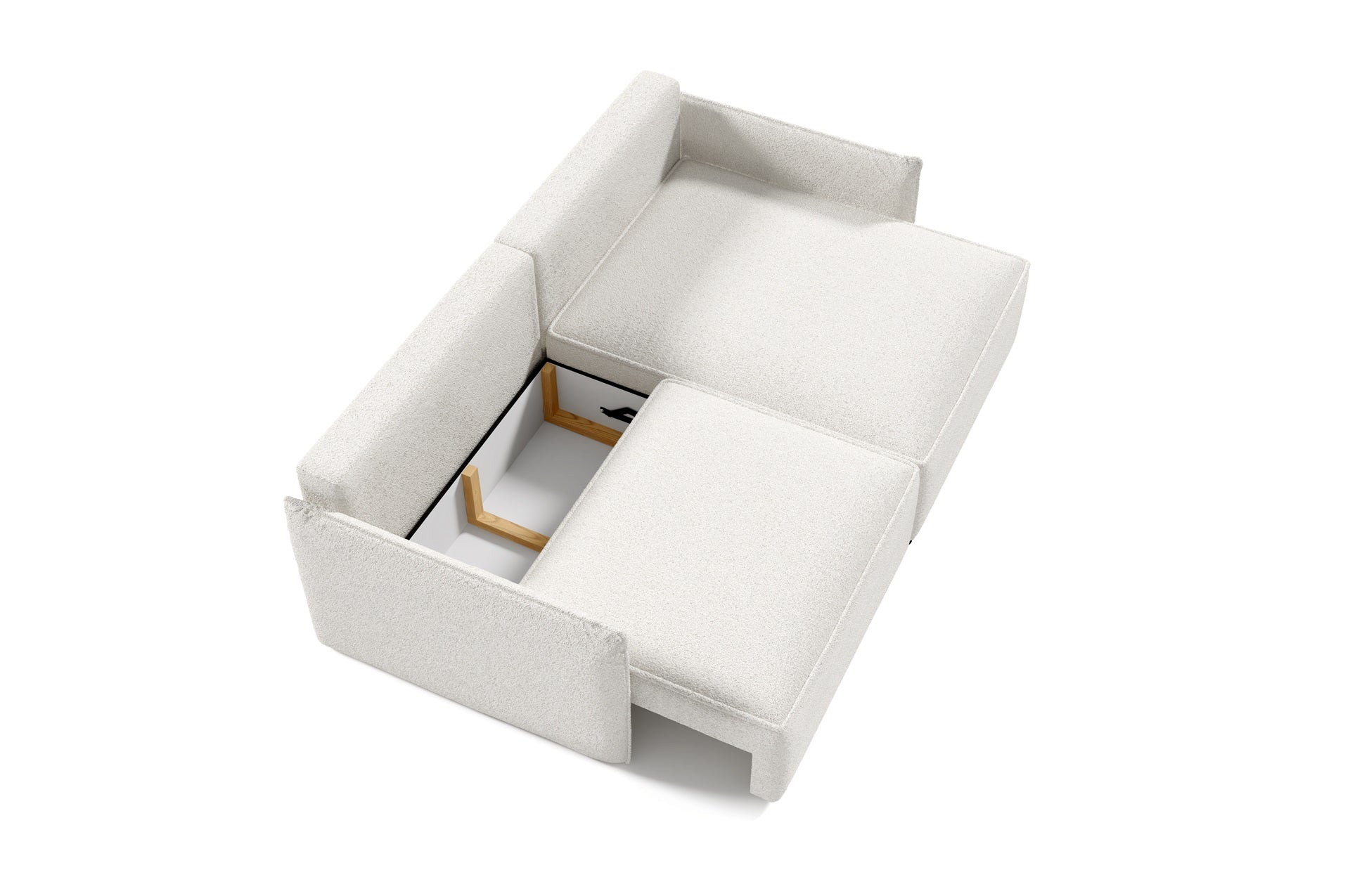 Sofa Abriamo Mini mit Schlaf Funktion und Bettkasten Boucle