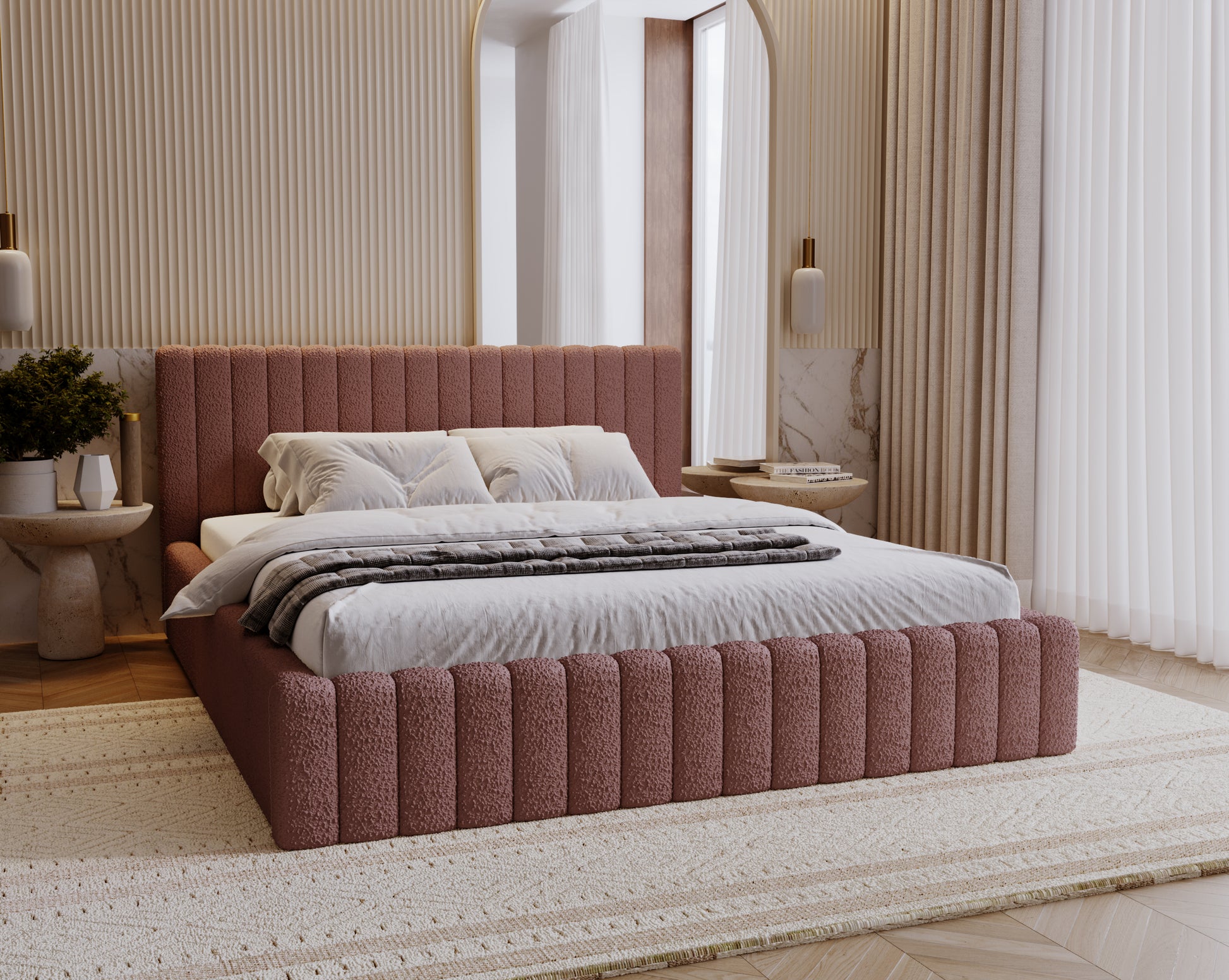 Polsterbett NAOMI – Modernes Designerbett mit Kopfteil in 120–200 cm