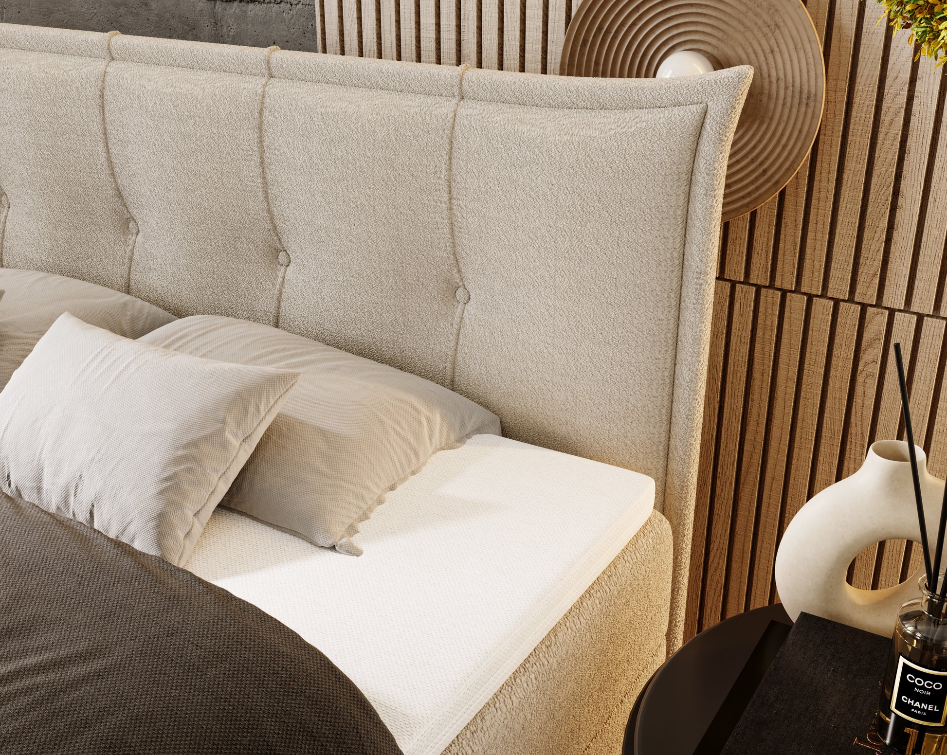 LIMBA Designerbett mit Holzlattenrost & Bettkasten – modernes Polsterbett für stilvolle Schlafzimmer