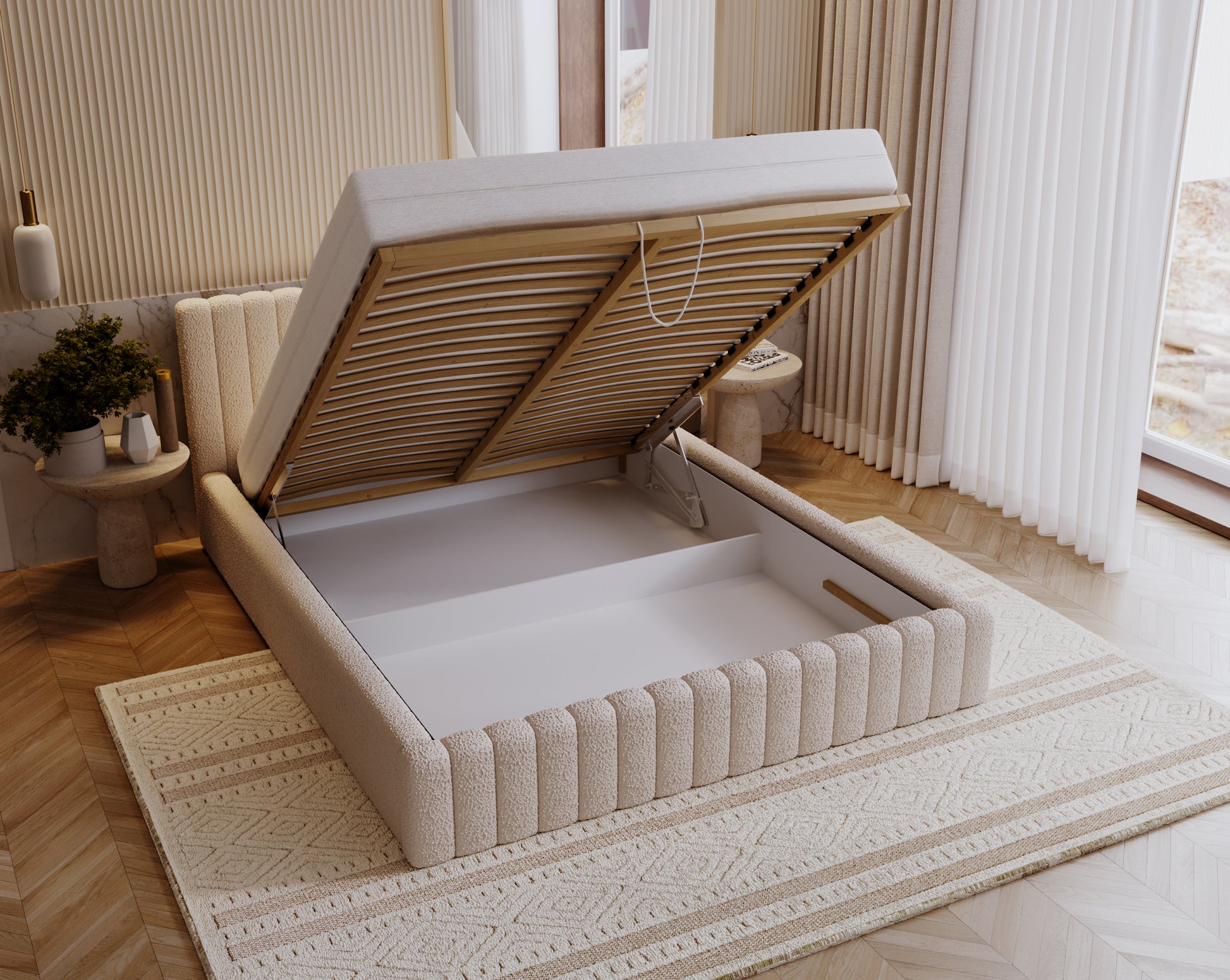 Polsterbett NAOMI – Modernes Designerbett mit Kopfteil in 120–200 cm