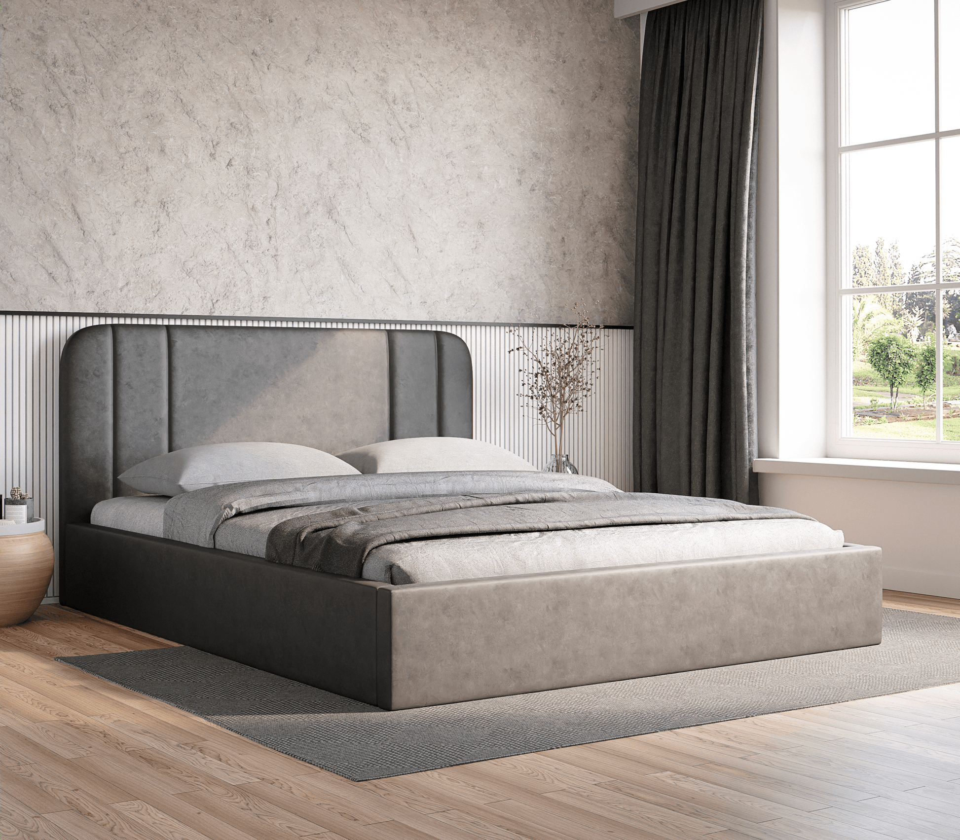 Polster Bett inkl. Lattenrost und Bettkasten Modell: APIS