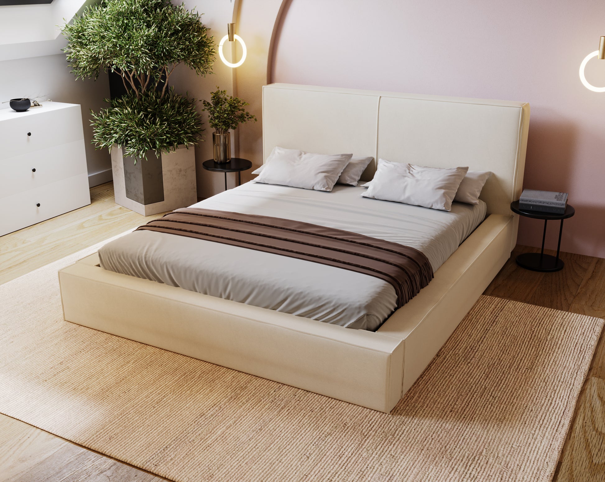 KALI Polsterbett mit Holzlattenrost & Bettkasten – stilvolles Bett zum fairen Preis