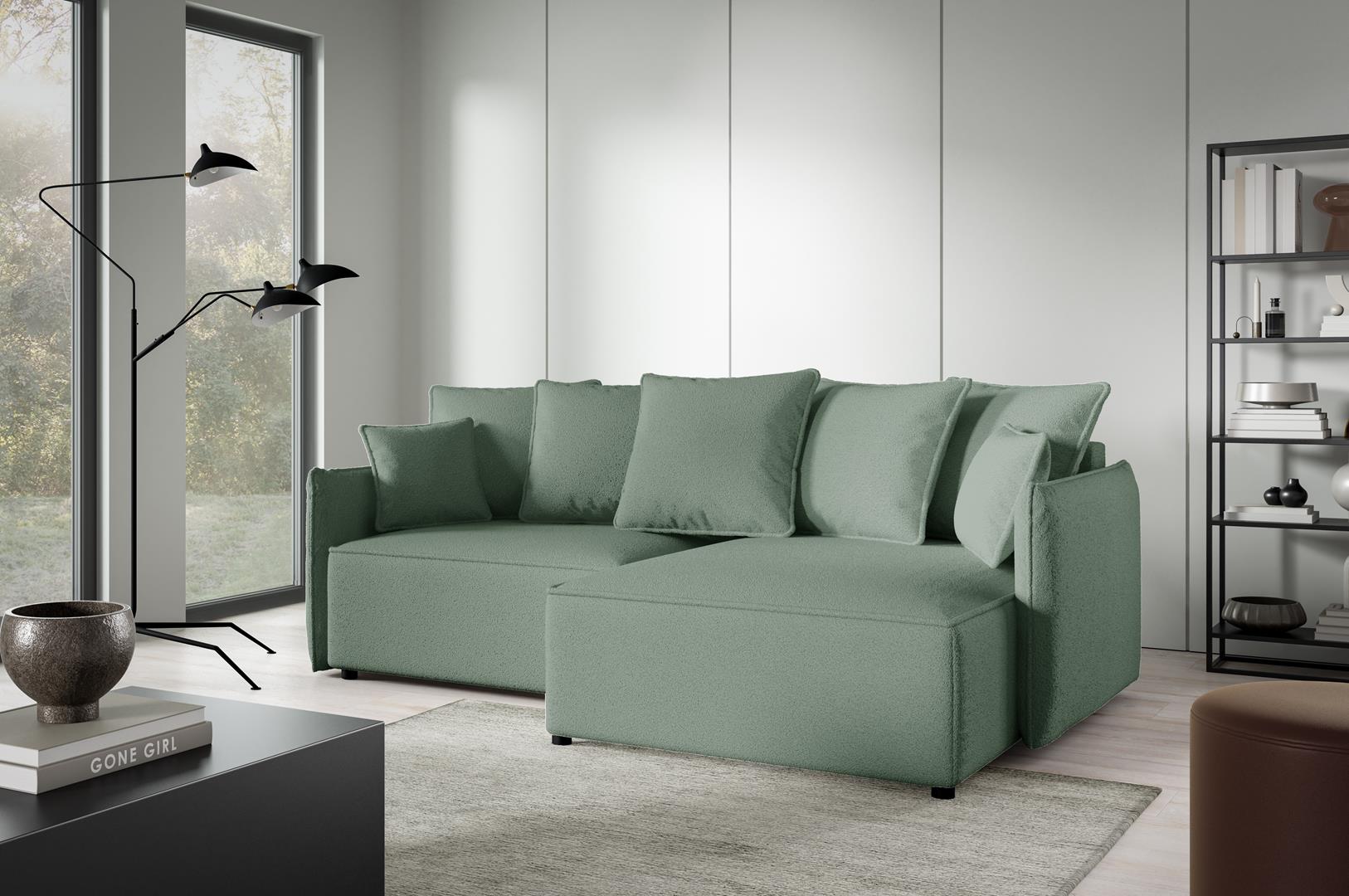 Sofa Abriamo Mini mit Schlaf Funktion und Bettkasten Boucle
