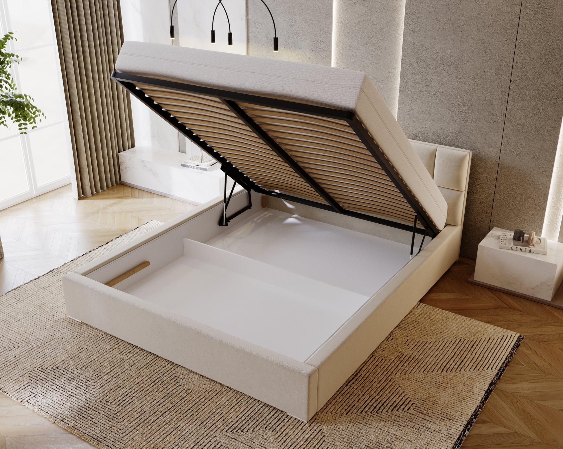 HUGO Designerbett mit Bettkasten Lattenrost – modernes Polsterbett für stilvolle Schlafzimmer