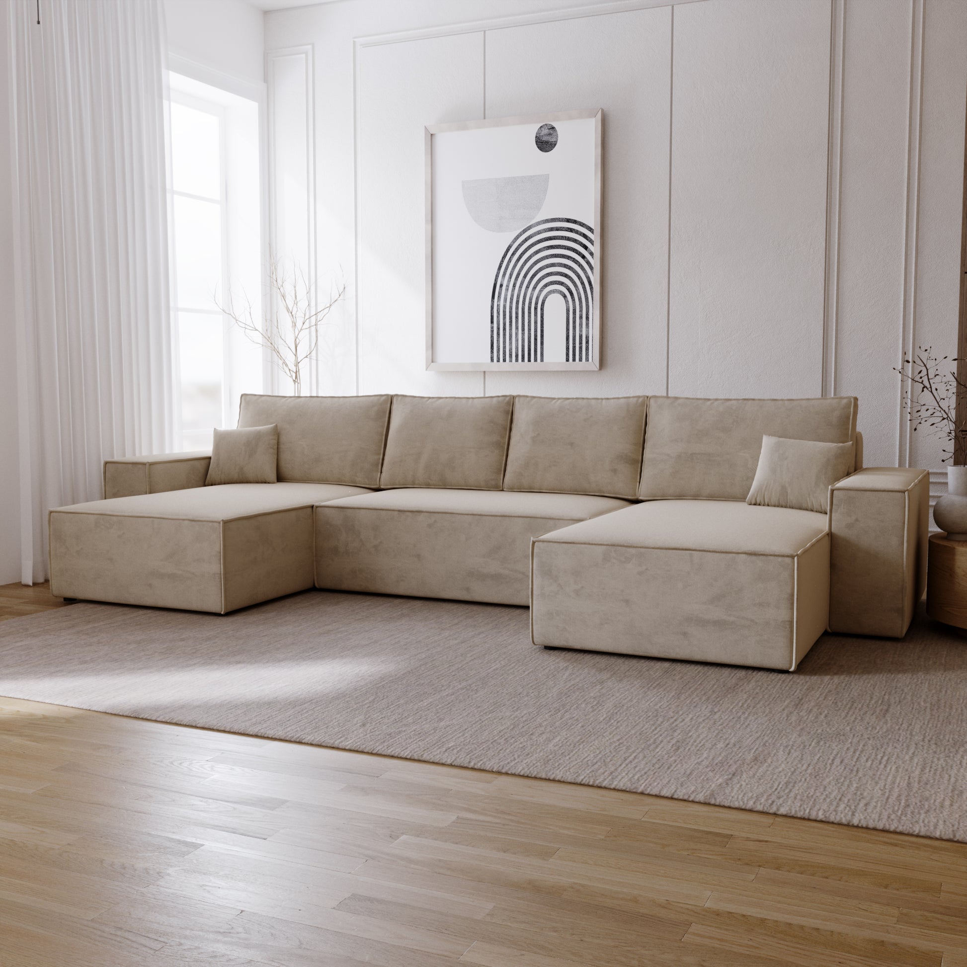 Wohnlandschaft 2 Meter mit Schlaf-Funktion Modell: VENTO