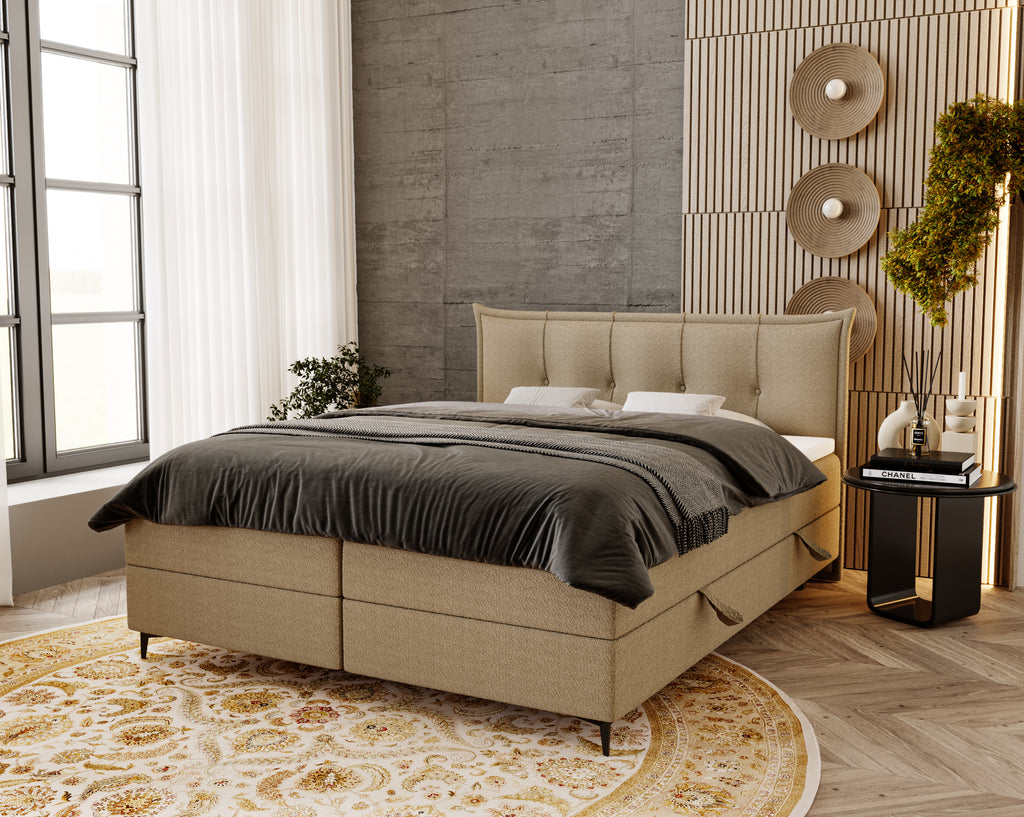 LIMBA Designerbett mit Holzlattenrost & Bettkasten – modernes Polsterbett für stilvolle Schlafzimmer