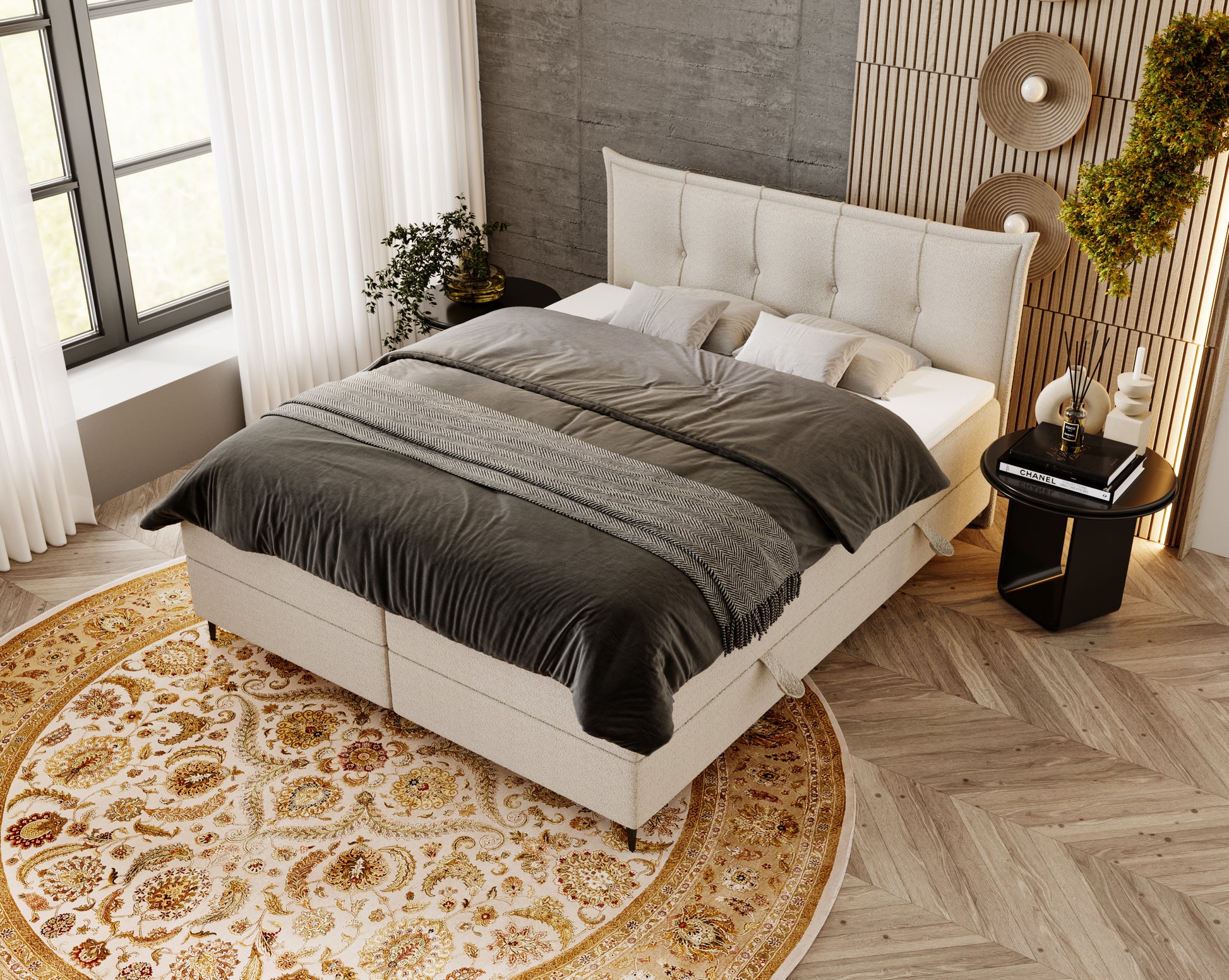 LIMBA Designerbett mit Holzlattenrost & Bettkasten – modernes Polsterbett für stilvolle Schlafzimmer