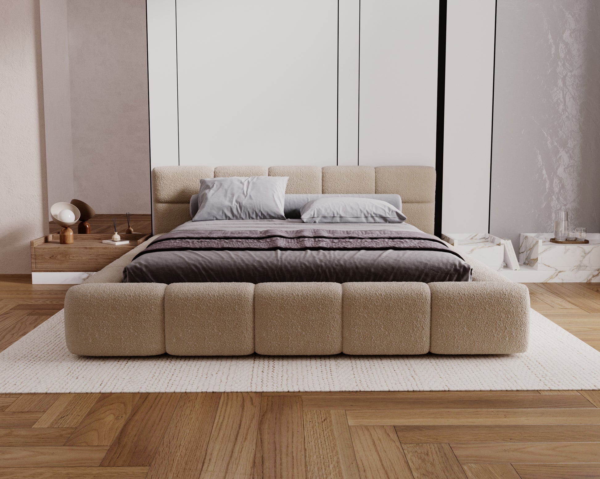 Elegantes Design Modell: Como inkl. Lattenrost + Bettkasten