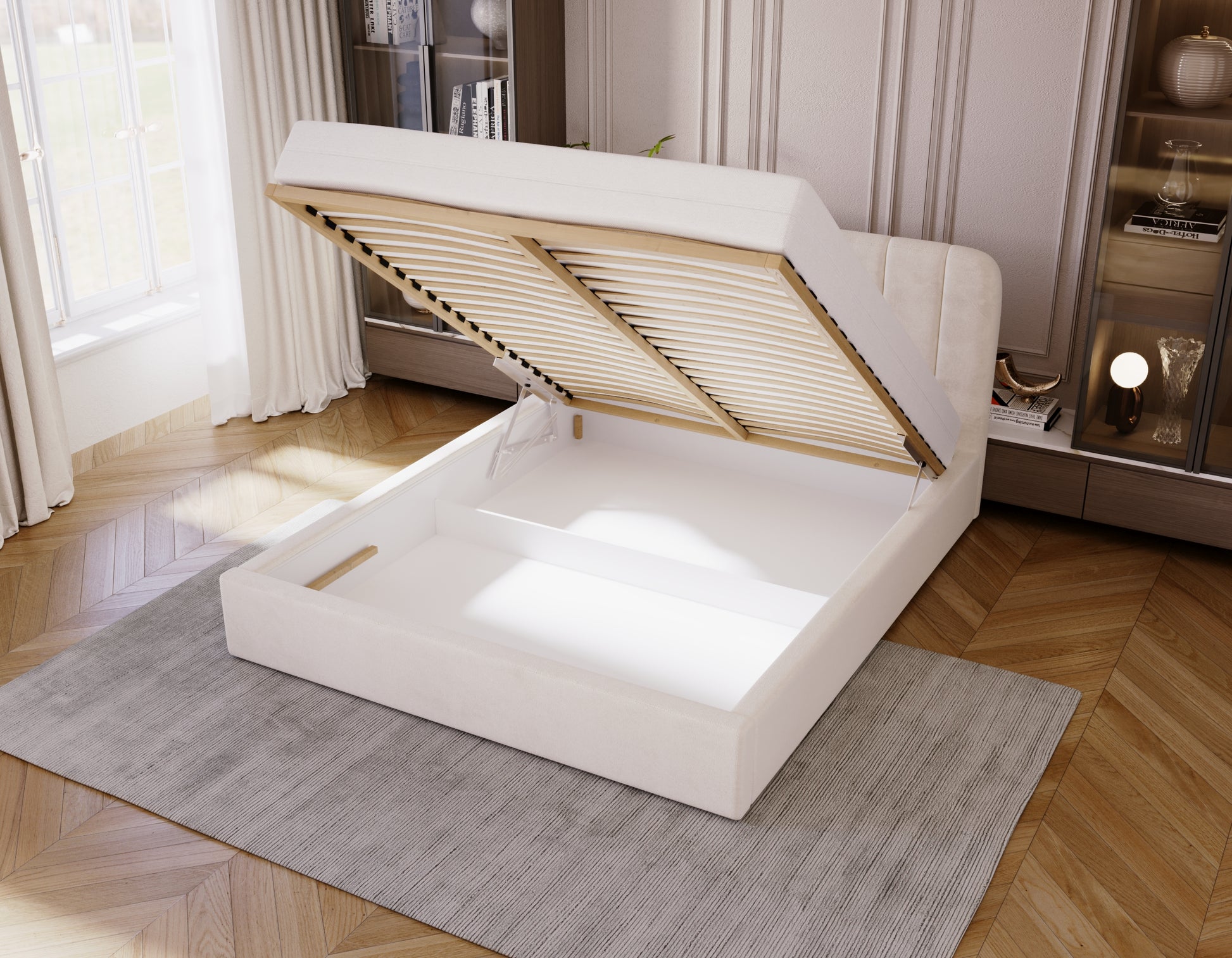 Polster Bett inkl. Lattenrost und Bettkasten Modell: APIS