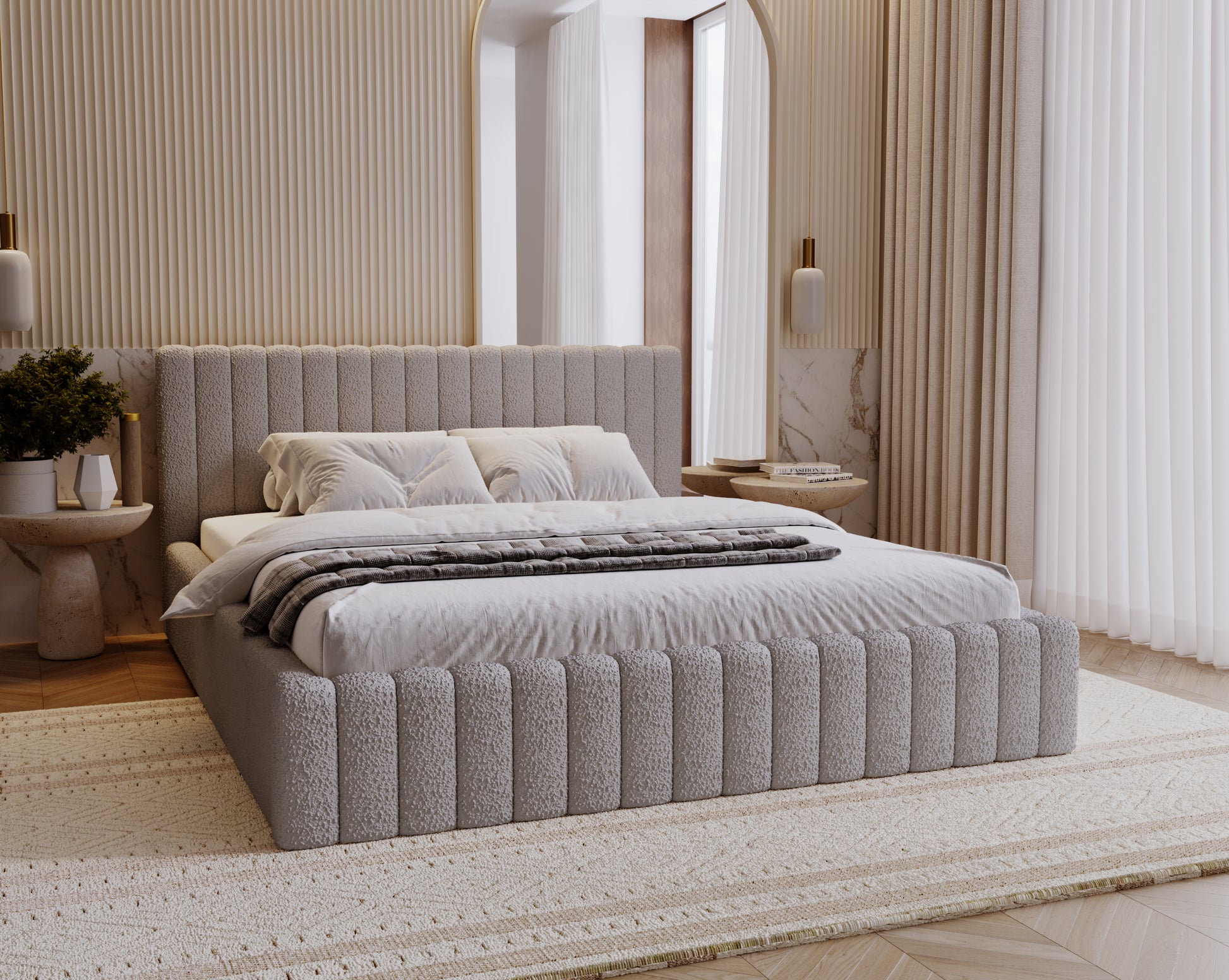 Polsterbett NAOMI – Modernes Designerbett mit Kopfteil in 120–200 cm