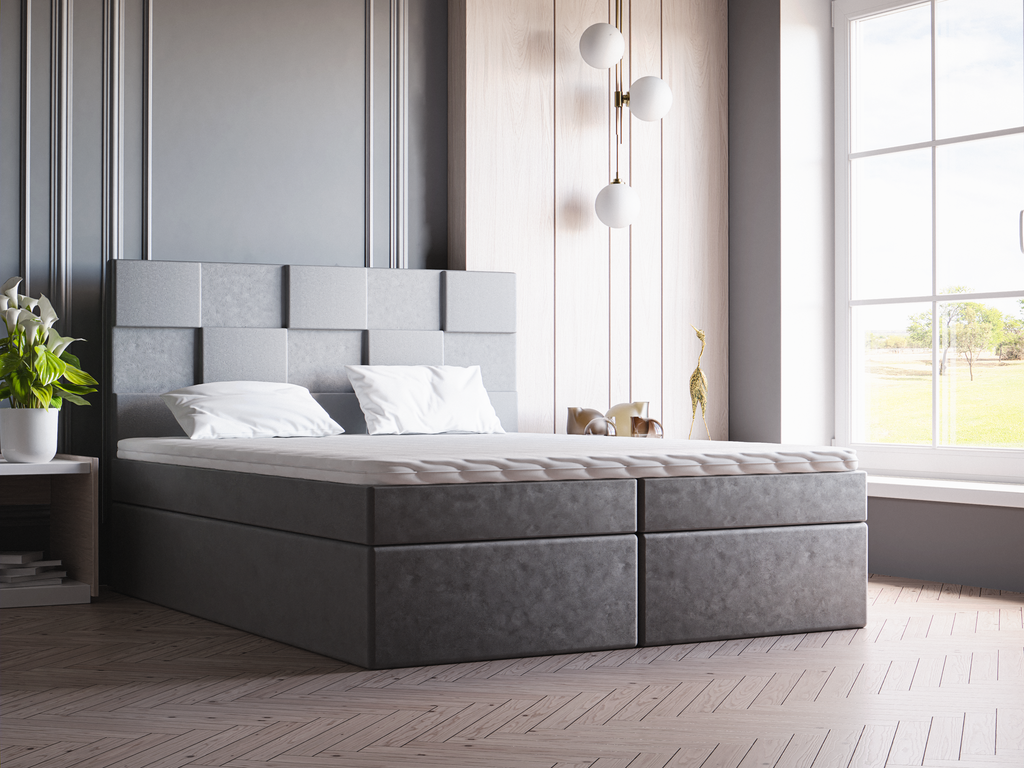 GALLA Polsterbett mit Holzlattenrost & Bettkasten – modernes Bett mit elegantem Design