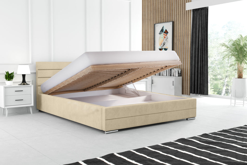 FADO Polsterbett mit Holzlattenrost & Bettkasten – modernes Bett zum Top-Preis