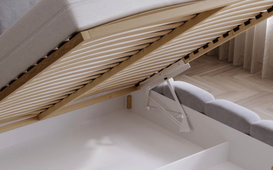 Polsterbett NOE – Samt Bett mit Kopfteil | Luxus Doppelbett in 120x200 bis 200x200 cm