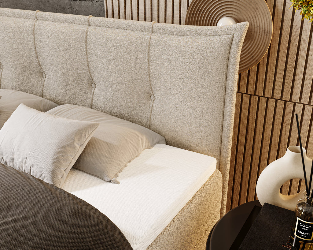 LIMBA Designerbett mit Holzlattenrost & Bettkasten – modernes Polsterbett für stilvolle Schlafzimmer