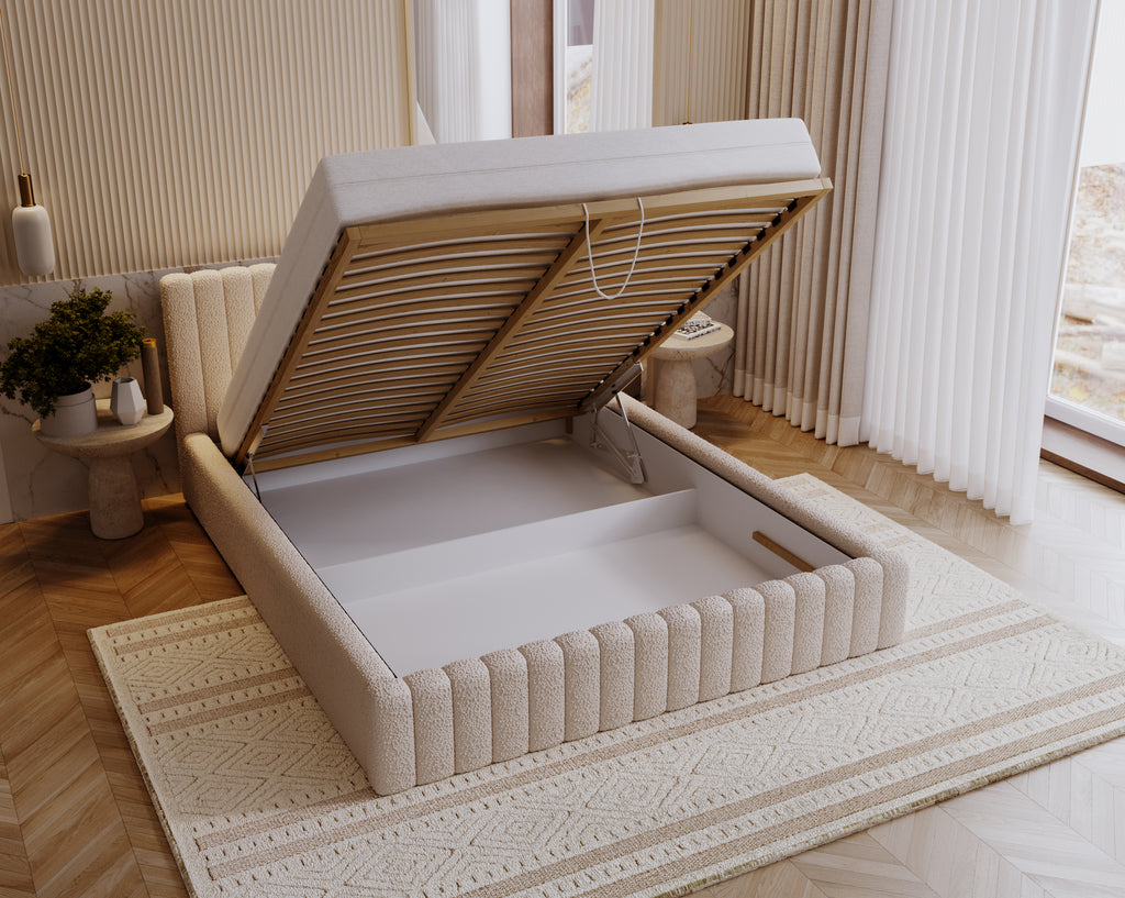 Polsterbett NAOMI – Modernes Designerbett mit Kopfteil in 120–200 cm