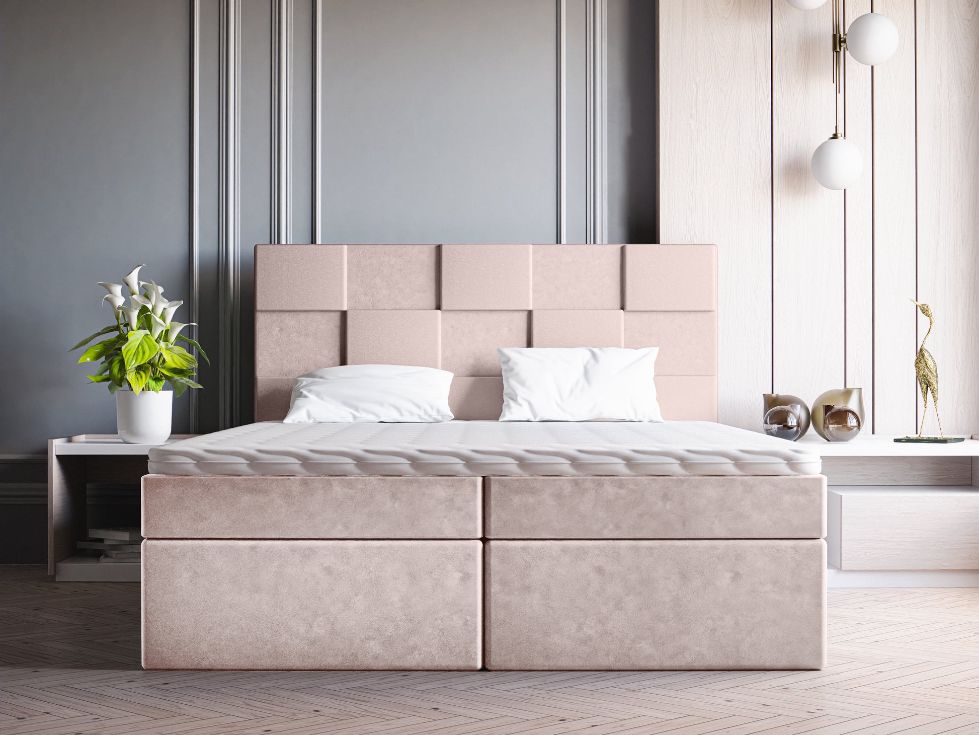 GALLA Polsterbett mit Holzlattenrost & Bettkasten – modernes Bett mit elegantem Design