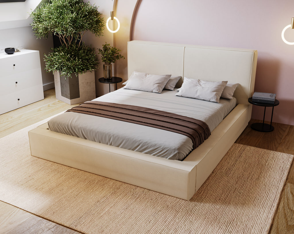 KALI Polsterbett mit Holzlattenrost & Bettkasten – stilvolles Bett zum fairen Preis