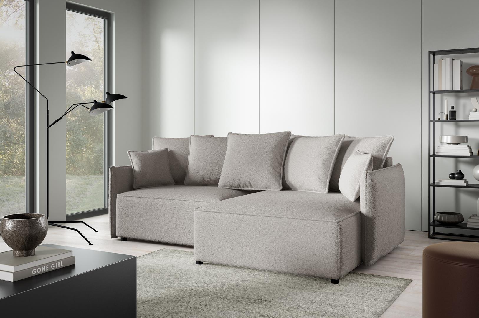 Sofa Abriamo Mini mit Schlaf Funktion und Bettkasten Boucle