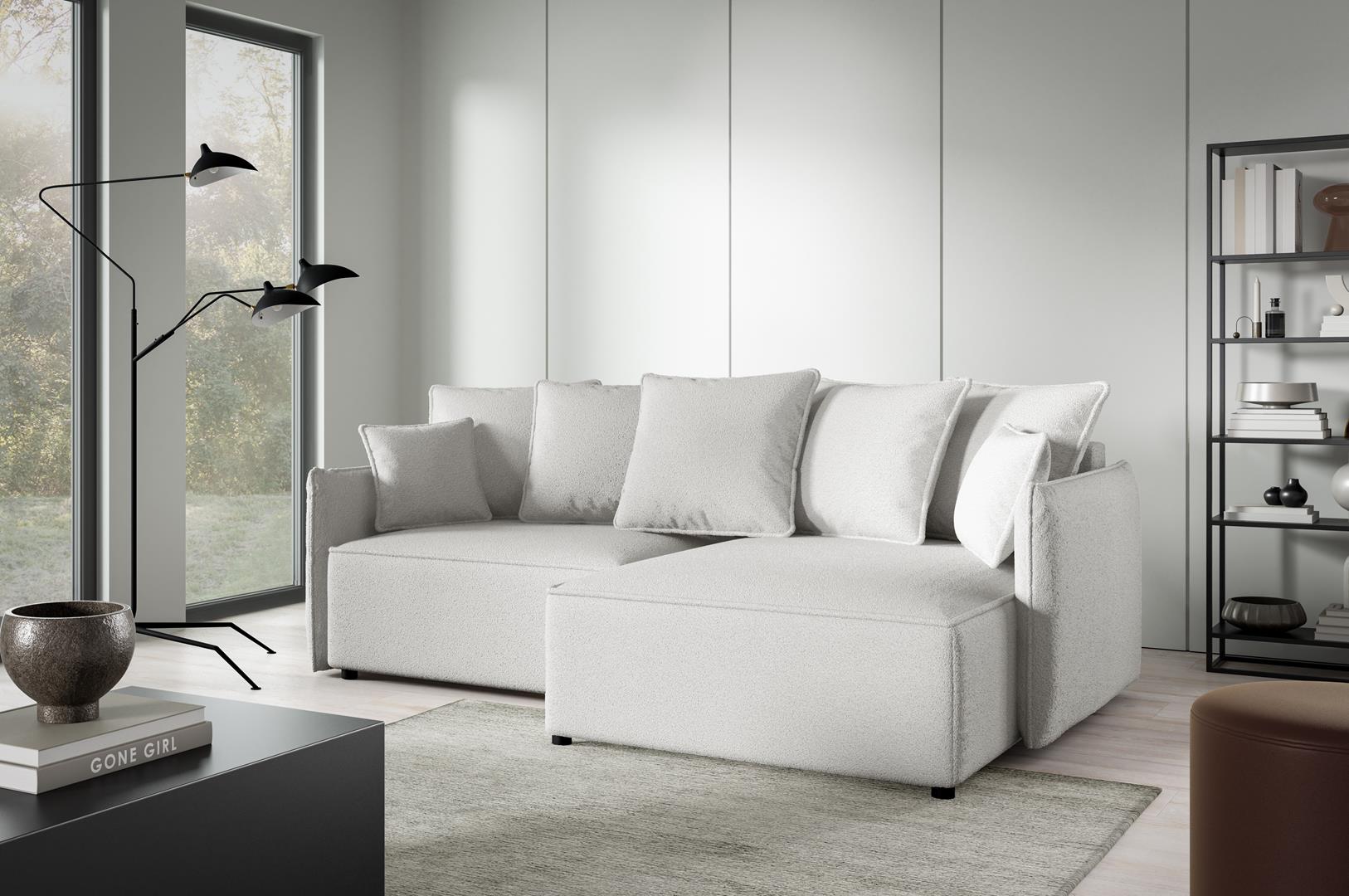 Sofa Abriamo Mini mit Schlaf Funktion und Bettkasten Boucle