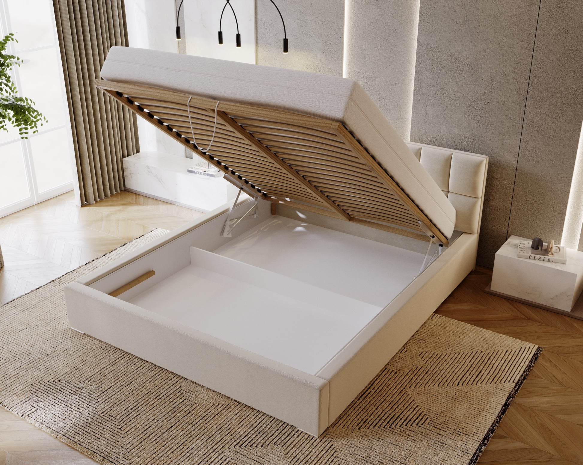 HUGO Designerbett mit Bettkasten Lattenrost – modernes Polsterbett für stilvolle Schlafzimmer